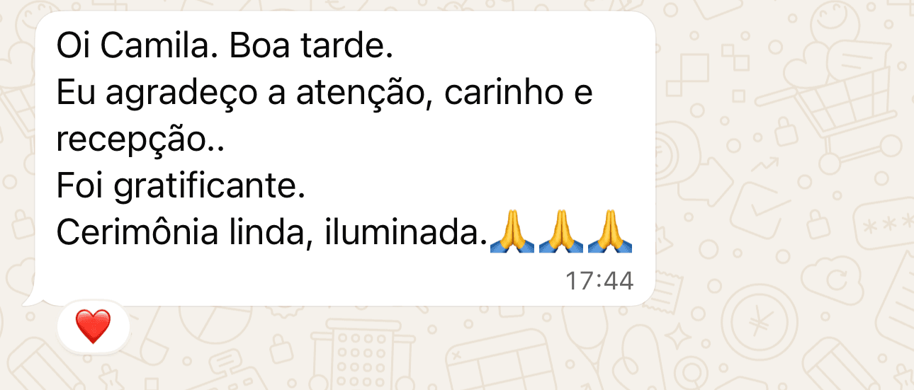 Print de relato sobre roda de cacau online
